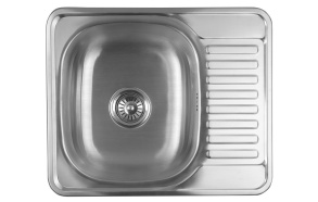 Stainless steel built-in sink with a draining area 58x18x48cm