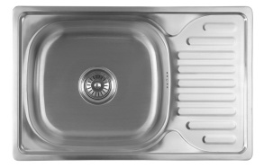 Stainless steel built-in sink with a draining area 66x18x42cm