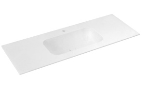ARUBA Double-Washbasin Central, 130x51,5 cm, Rockstone white matt