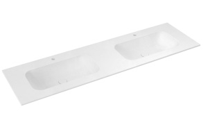 ARUBA Double-Washbasin Central, 170x51,5 cm, Rockstone white matt
