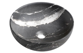 RONDANE counter top ceramic washbasin dia. 41cm, carnico marmor