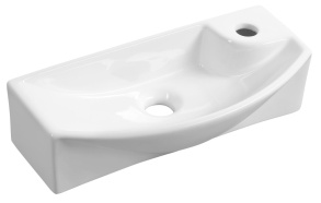 CARLON ceramic washbasin, 45x23cm, tap hole on the right side, white