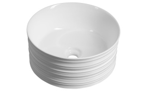 ALETTE countertop ceramic washbasin, high, dia. 41cm, white