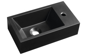 AMAROK Cultured Marble Washbasin 40x22cm, right, black matt