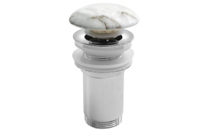 põhjaklapp 5/4", click-clack, ceramic plug, 10-50mm, bianco carrara