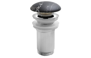 Washbasin drain 5/4", click-clack, ceramic plug, 10-50mm, carnico marmor