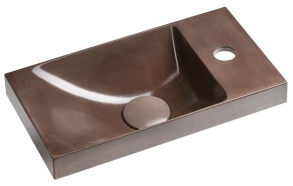 AGOS concrete washbasin 40x22cm, left/right, dark brown semi-gloss