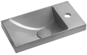 AGOS concrete washbasin 40x22cm, left/right, grey semi-gloss