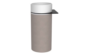 OASIS freestanding ceramic washbasin 40x89x48cm, wall shelf, white/concrete pearl grey