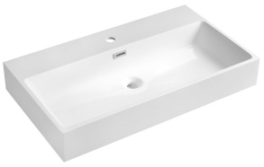 AQUATIC washbasin, cast marble, 80x46cm, white