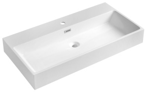 AQUATIC washbasin, cast marble, 90x46cm, white