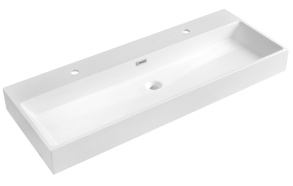 AQUATIC washbasin, cast marble, 120x46cm, white