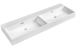 AQUATIC washbasin, cast marble, 140x46cm, white