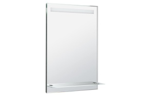 LED backlit mirror 60x80cm, glass shelf, button switch