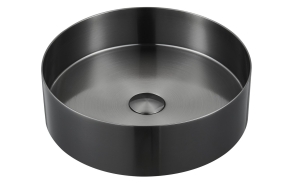 AURUM stainless steel wash basin, diameter 38 cm, including drain, anthracite