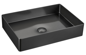 AURUM stainless steel wash basin 50x35 cm, including drain, anthracite