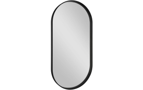 AVONA oval mirror in frame 50x100cm, black matt