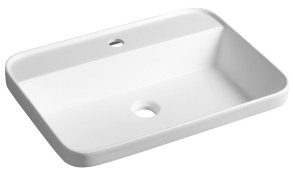 BRAHEA recessed washbasin, Rockstone, 55x39 cm, white matt