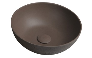 FORMIGO concrete washbasin, diameter 39 cm, dark brown