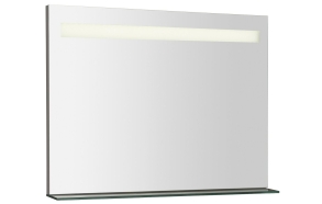 BRETO LED backlit mirror with glass shelf 800x608mm