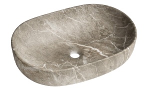 CALEO counter top ceramic washbasin 60x42cm, breccia marmor