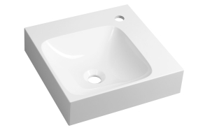 EMONA corner washbasin, Cultured Marble 40x40cm, white
