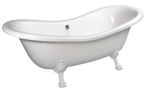 CHARLESTON Freestanding Bath 188x80x71cm, White Legs, White