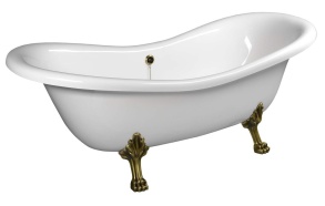 CHARLESTON Freestanding Bath 188x80x71cm, Bronze Legs, White