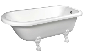 FOXTROT Freestanding Bath 170x75x49cm, White Legs, White