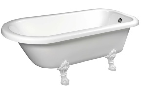 FOXTROT Freestanding Bath 170x75x49cm, White Legs, White