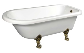 FOXTROT Freestanding Bath 170x75x47cm, Bronze Legs, White