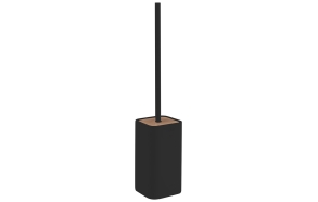NINFEA Freestanding Toilet Brush/Holder, black /bamboo