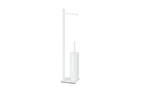 TRILLY Freestanding Toilet Paper/Brush Holder, square/white matt