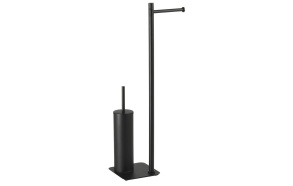 ARTU Freestanding Toilet Paper/Brush Holder, square/black