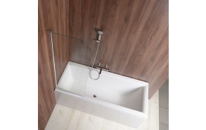 VILMA bathtub screen 60x140 cm, transparent glass