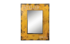 28"L x 36"H MDF Framed Mirror w/ Distressed Finish, Mirror Size 16"L x 24"H,