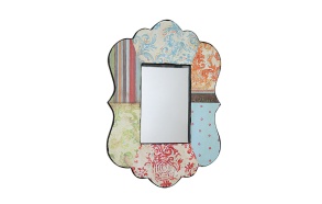 17"L x 24-1/2"H Wood Framed Wall Mirror, Mirror Size 7-1/2"L x 11-3/4"H