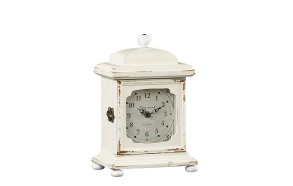 10-3/4"H Wood Mantle Clock, Cream 