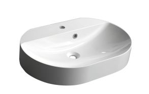 HELENE washbasin 63x43cm, Cast marble, white