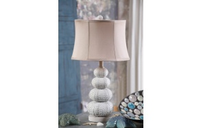 14-1/2" Round x 27"H Resin Sea Urchin Table Lamp w/ Shade, (100 Watt Bulb Maximum)