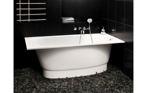 Cast stone bath UNO GRANDE, no decorative panel and siphon, 170x75 cm