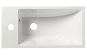 ARIANA Cast marble washbasin 50x10x25 cm, left, white
