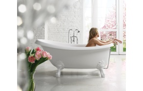 Cast stone bath VICTORIA, ANTICA legs