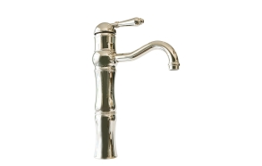 high basin mixer with pop-up, bright nickel