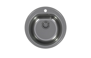 round stainless steel basin FORM 30 MONARCH, diam 51 cm, height 18,5 cm, waste 3 1/2´´, antrachite finish. Drain is included.