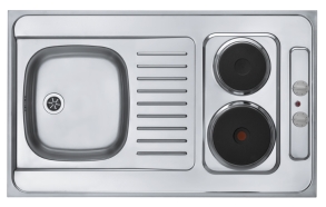 mini kitchen COMBI ELECTRA, 100x60 cm, stainless steel, satin finish, 230V, 3000W, 1,5 m cable included