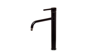 high basin mixer Form A with swivel spout, mat black