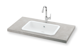 built in silkstone basin Opus In, for worktop, mat white