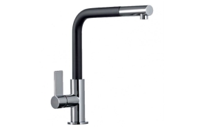 Kitchen mixer Neptune Evo, chrome/black, with pull-out spray