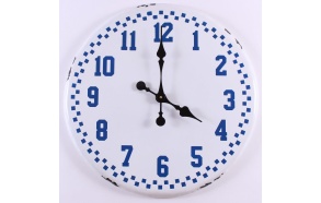 white+blue vintage wall clock